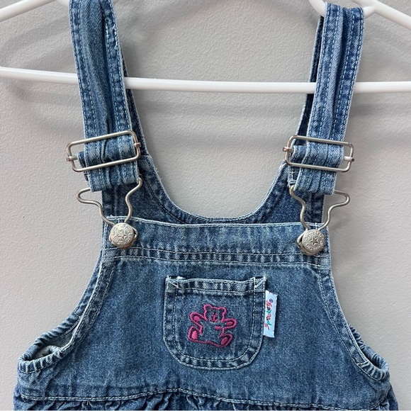 Vintage Sprockets Denim Bubble Ruffle Overall Size 3T - Picture 4 of 12